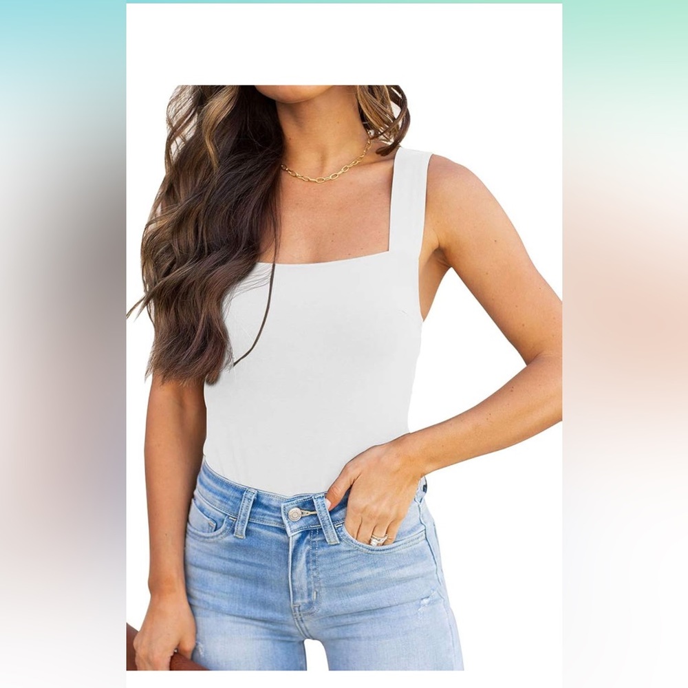 REORIA Womens Sexy Square Neck  Tank Tops Bodysuits Clubwear never worn